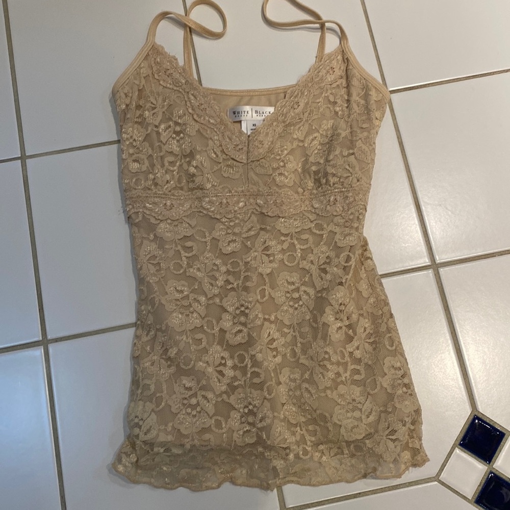 Tan Lace White House Black Market XS Tank Top